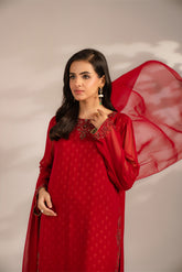 3 Piece Chiffon Embroidered Suit (FL0082)